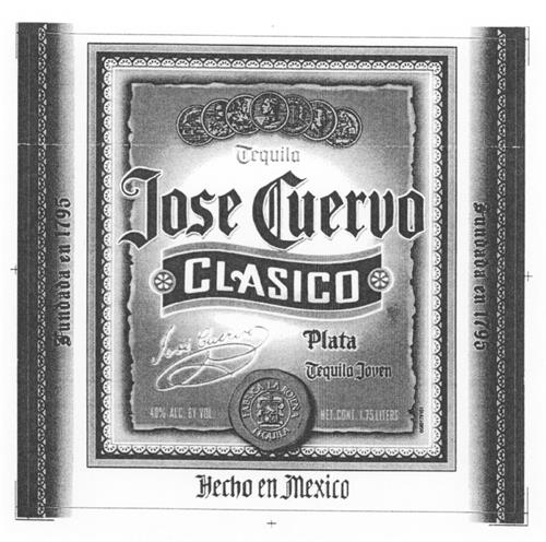 JOSE CUERVO CLASICO LABEL Design (in color) trademark