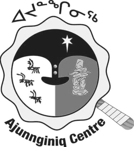 AJUNNGINIQ CENTRE & Design (Black & White) trademark