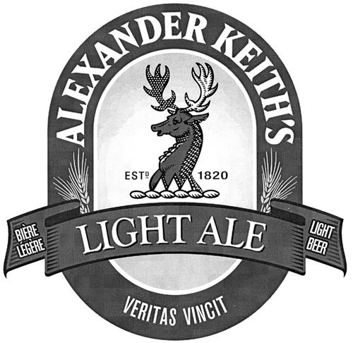 ALEXANDER KEITH'S LIGHT ALE & DESIGN trademark