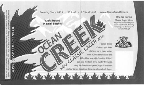 OCEAN CREEK CLASSIC LAGER & DESIGN trademark