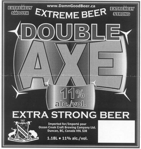 DOUBLE AXE EXTRA STRONG BEER & DESIGN trademark