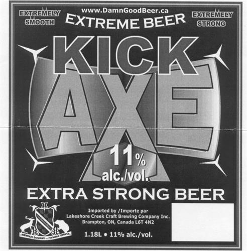 KICK AXE EXTRA STRONG BEER & DESIGN trademark