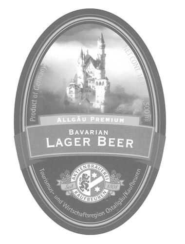 ALLGÄU PREMIUM BAVARIAN LAGER BEER (& DESIGN) trademark