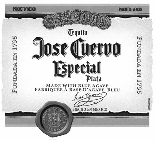 JOSE CUERVO ESPECIAL PLATA LABEL (COLOR) trademark