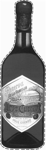 JOSE CUERVO RESERVA DE LA FAMILIA as applied to bottle (COLOR) trademark