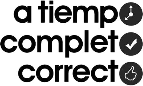 A TIEMPO COMPLETO CORRECTO & DESIGN trademark