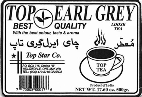 TOP EARL GREY & DESIGN trademark