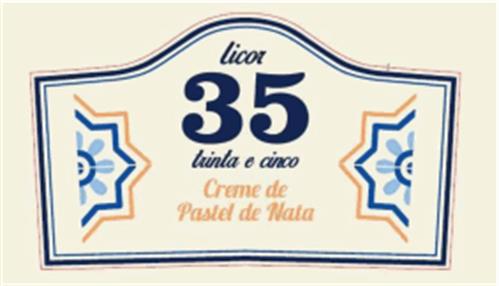 LICOR 35 - TRINTA E CINCO - CREME DE PASTEL DE NATA  & Design trademark