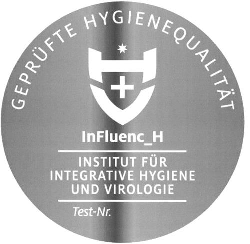 GEPRÜFTE HYGIENEQUALITÄT InFluenc_H INSTITUT FÜR INTEGRATIVE HYGIENE UND VIROLOGIE trademark