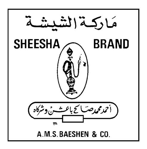 SHEESHA BRAND A.M.S. BAESHEN & CO. & DESIGN trademark