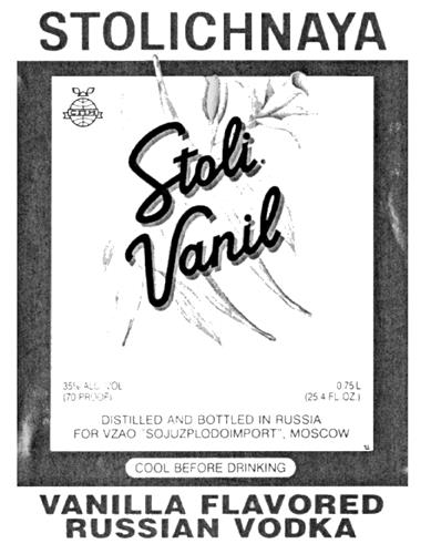 STOLICHNAYA VANIL & DESIGN trademark